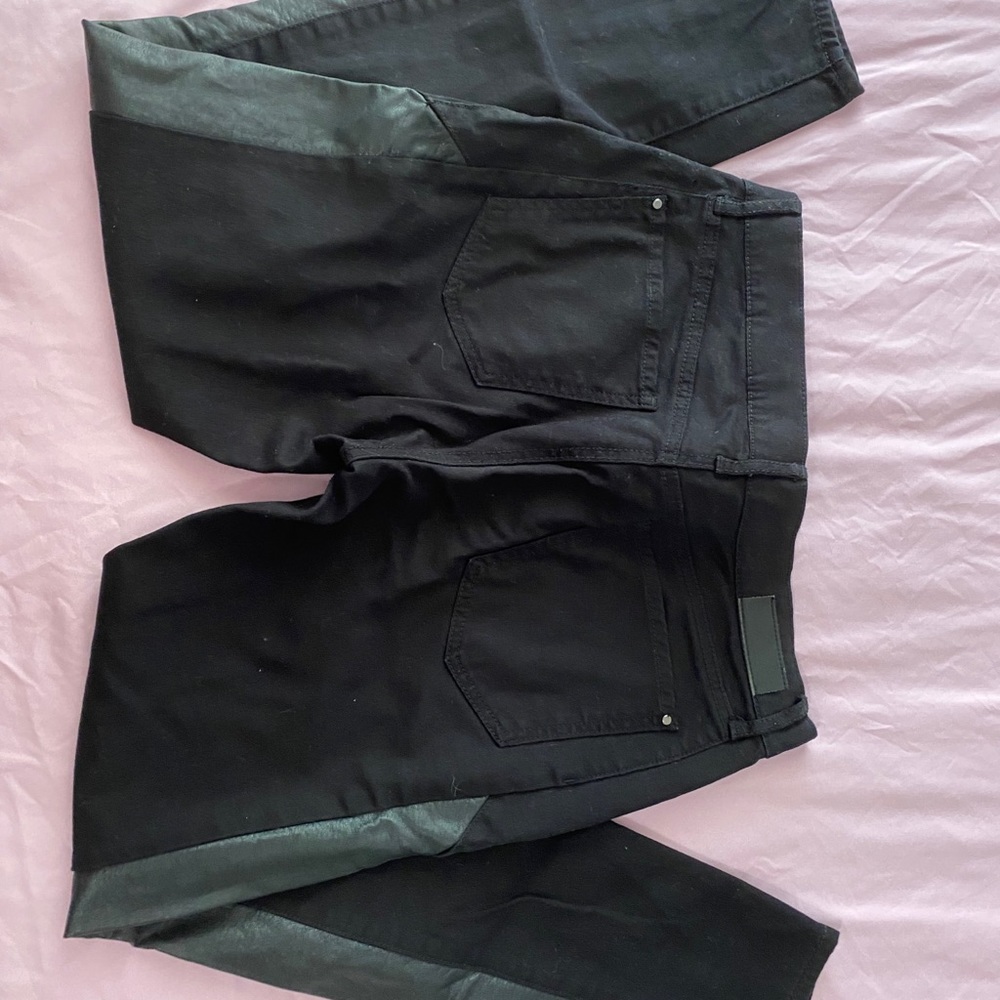 DKNY stretch Jean/faux leather legging